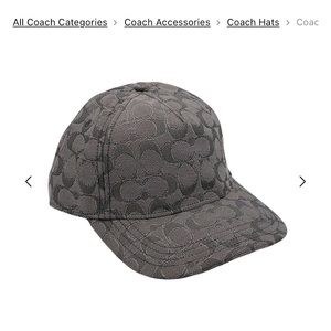 New Coach Baseball Hat Black Gunmetal Metallic Signature